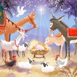 Animal Nativity, NSPCC Christmas Cards - Pack of 10