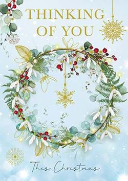 Wreath Thinking of you Christmas Card