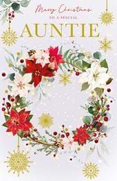 Wreath Auntie Christmas Card