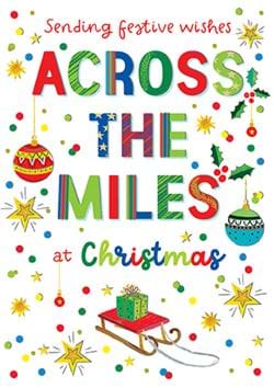 Festive Wishes Across the Miles Christmas Card