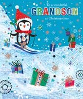 Penguin Grandson Christmas Card