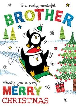 Penguins Brother Christmas Card
