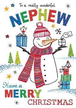Snowman Nephew Christmas Card