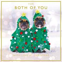 Festive Pups Both of you Christmas Card