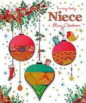 Baubles Niece Christmas Card
