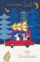 Car Ride Dad Christmas Card