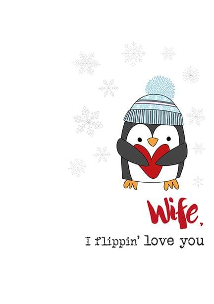 Flippin' Love You Wife Christmas Card