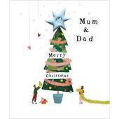 Decorate the Tree Mum and Dad Christmas Card