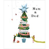 Decorate the Tree Mum and Dad Christmas Card