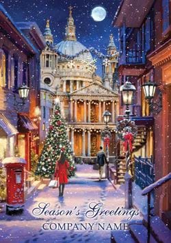 St Paul's at Christmas - Front Personalised Christmas Card
