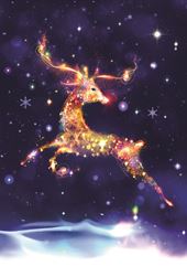 Starlit Reindeer - Personalised Christmas Card