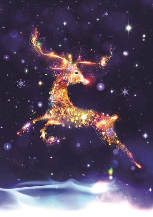 Starlit Reindeer - Personalised Christmas Card
