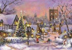 The Village on Christmas Eve - Personalised Christmas Card