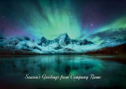 Aurora in the Night Sky - Front Personalised Christmas Card