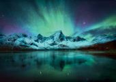 Aurora in the Night Sky - Personalised Christmas Card