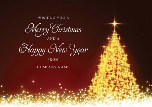 Golden Glow - Front Personalised Christmas Card