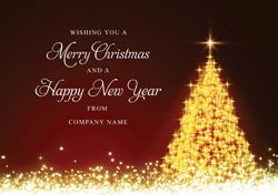 Golden Glow - Front Personalised Christmas Card