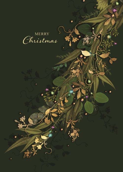 Leaves of Gold - Personalised Christmas Card