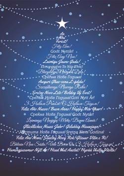 New Years International Greetings - Personalised Christmas Card