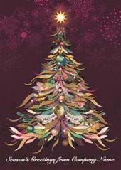 Ornate Tree - Front Personalised Christmas Card