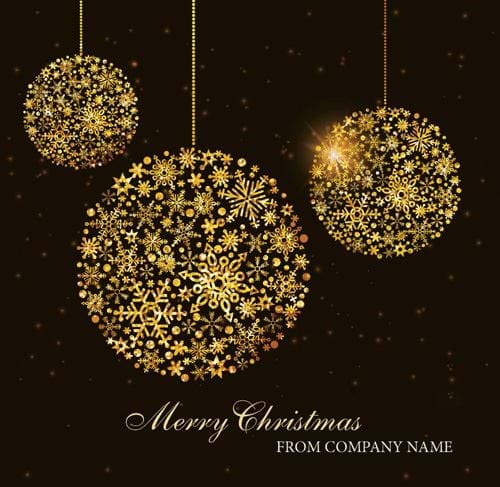 Shining Baubles - Front Personalised Christmas Card