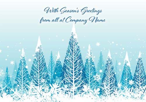 Snow Covered Forest - Front Personalised Christmas Card