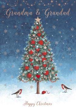 Tree Grandma and Grandad Christmas Card