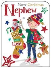 Stocking Nephew Christmas Card