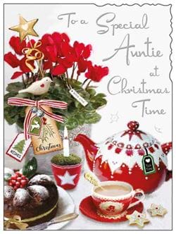 Tea Time Auntie Christmas Card