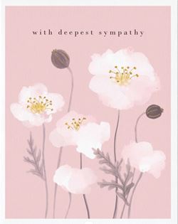 White Flowers Sympathy Card