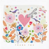 Heart and Flowers Thank You Card