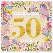 Hummingbird 50th Birthday Card