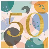 Balloons 50th Birthday Card