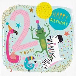 Frog 2nd Birthday Card