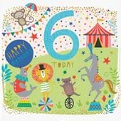 Circus 6th Birthday Card