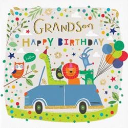 Animals Grandson Birthday Card