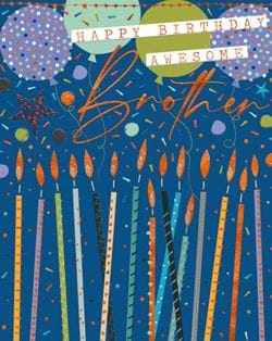 Candles Brother Birthday Card