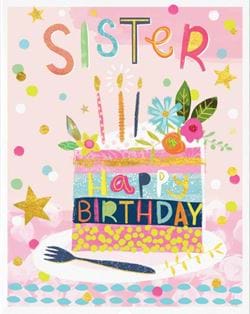 Cake Slice Sister Birthday Card