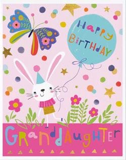 Bunny Granddaughter Birthday Card