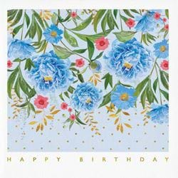 Blue Floral Birthday Card