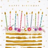 Gold Cake Birthday Card