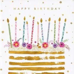 Gold Cake Birthday Card