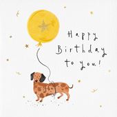Dog and Balloon Birthday Card