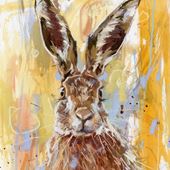 Hare on Orange Greeting Card
