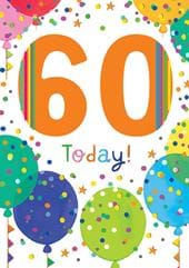 Balloons 60th Birthday Card