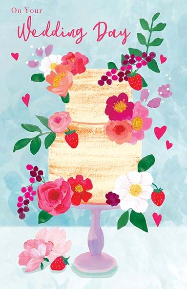 Flower Cake Wedding Card