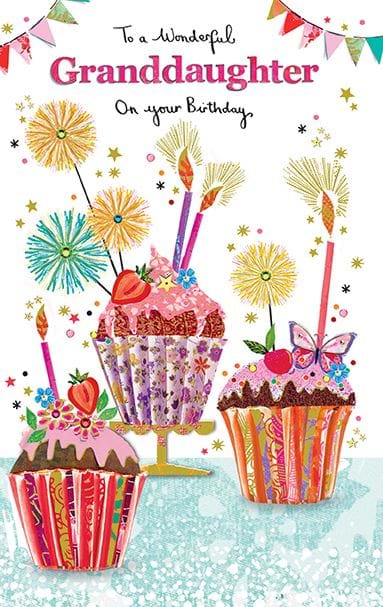 Cupcakes Granddaughter Birthday Card