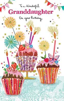 Cupcakes Granddaughter Birthday Card