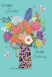 Flowers Auntie Birthday Card