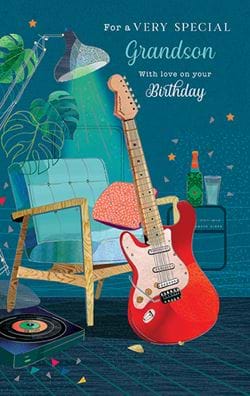 Guitar Grandson Birthday Card